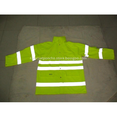 Hi Visibility PU Raincoat Rain Suit